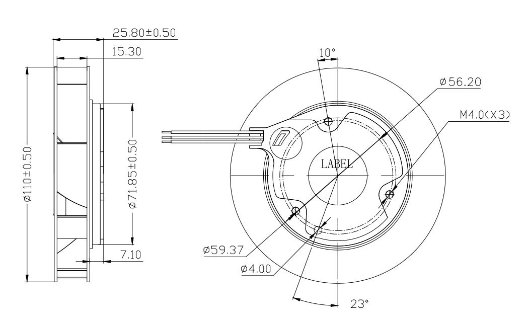 Industrial Centrifugal Exhaust Fan YY11025 DC Centrifugal Fan (图2)