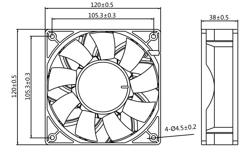12038-3 Industrial Cooling Fan 120*120*38mm PWM low noise 120mm EC Axial Flow Fan(图2)