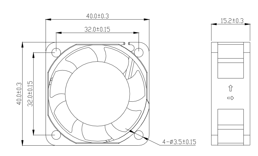 dc motor 4015 cooling fan  (图2)