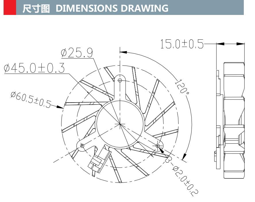 DC 5V 12V 24V 6015mm Frameless Axial Cooling Fan(图1)