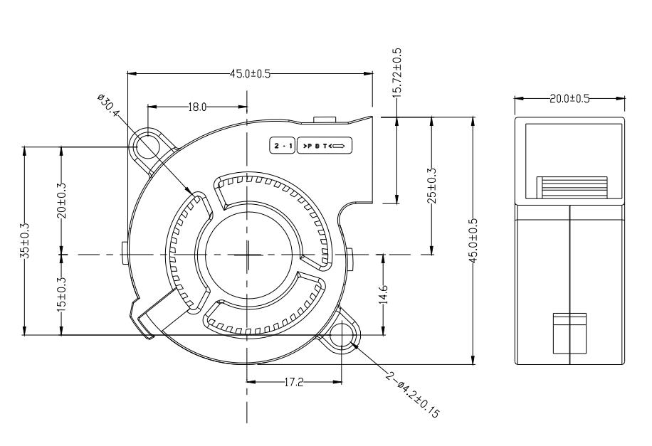 DC Blower fan 45mm x 45mm x 20mm 4520 DC 5V 12V 24V Mini Blower Fan(图1)