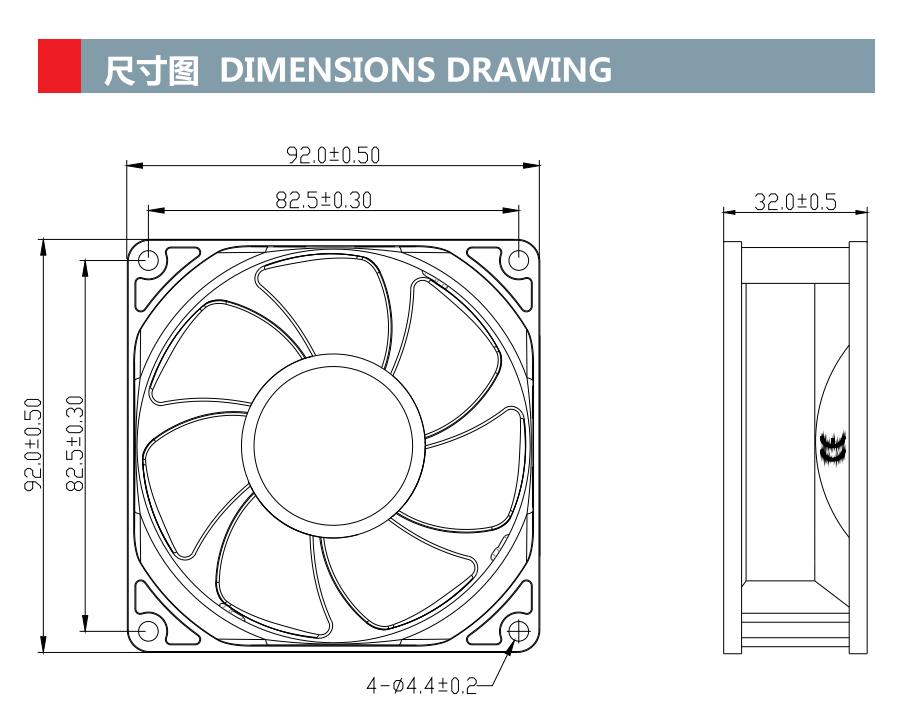 92x92x32mm Industrial Ventilation Fans Cooling Electric axial flow EC fans(图1)